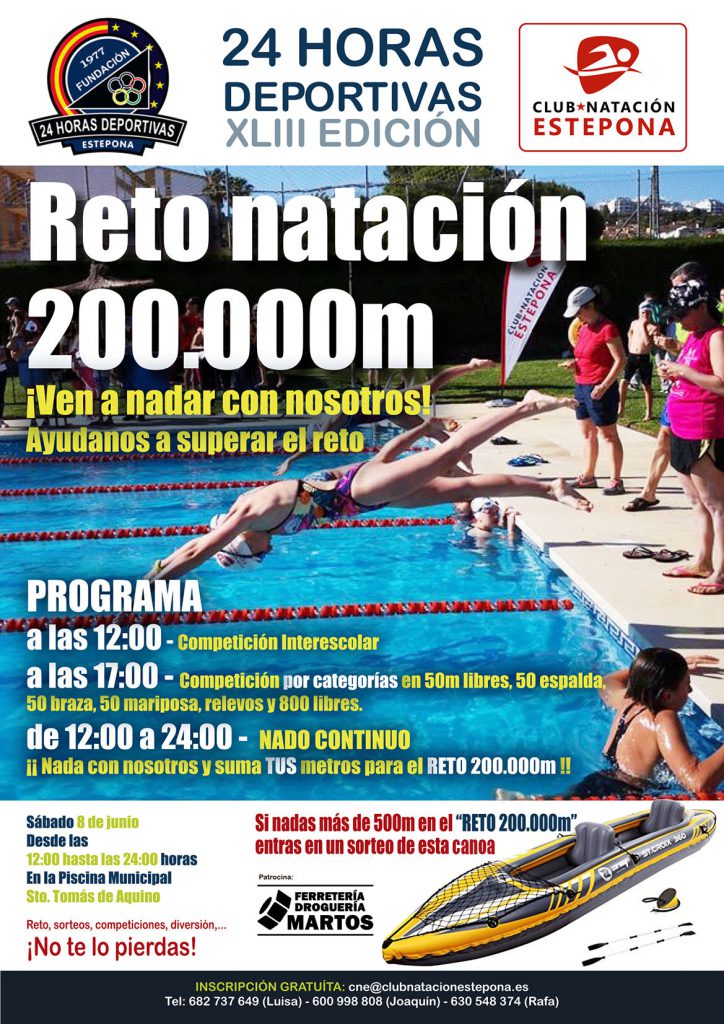 cartel 24 horas deportivas Club de Natación Estepona